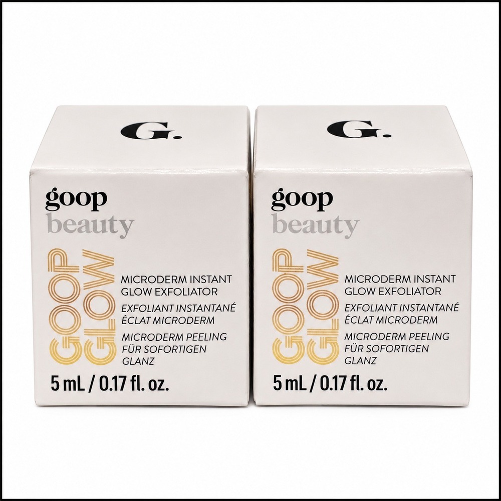 Goop Beauty Microderm Instant Glow Exfoliator 5mL 0.17oz Set of 2 New in Box